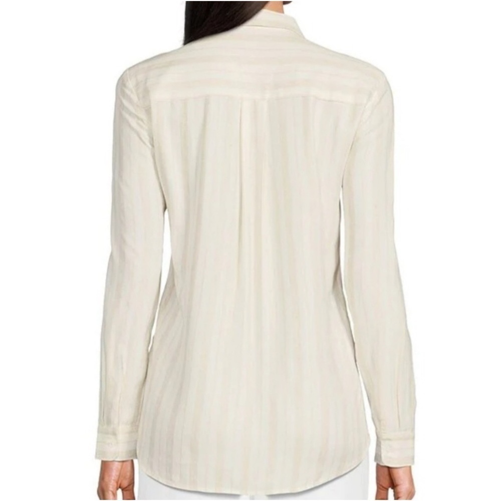 Alex Marie Pippa blouse Size Large Off white with light brown stripes - Picture 3 of 12